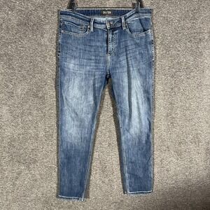 DUER Performance Denim Jeans Mens 36x30 Blue Mid Wash Slim Tapered Casual Fit